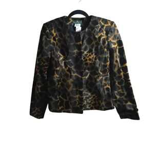 Hervé Bernard Animal Print Jacket Blazer Size 4 NWT Statement Outerwear‎